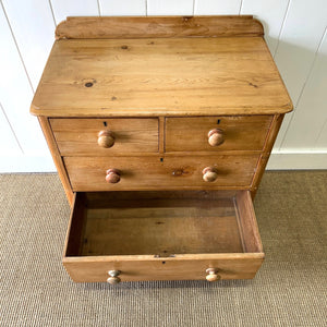 An Antique English Pine Chest of Drawers Dresser Tulip Feet c1890