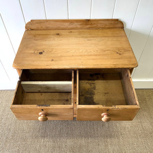 An Antique English Pine Chest of Drawers Dresser Tulip Feet c1890