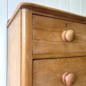 An Antique English Pine Chest of Drawers Dresser Tulip Feet c1890