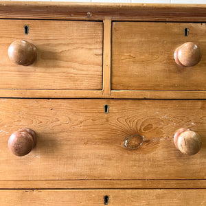 An Antique English Pine Chest of Drawers Dresser Tulip Feet c1890