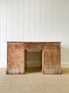 Antique English Pine Pedestal Desk c1890