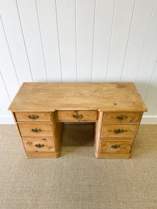 Antique English Pine Pedestal Desk c1890