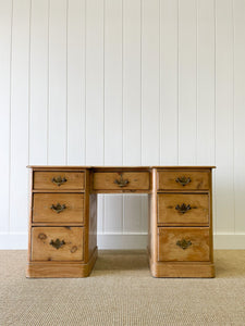 Antique English Pine Pedestal Desk c1890