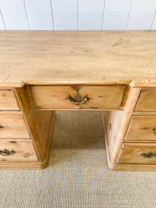 Antique English Pine Pedestal Desk c1890