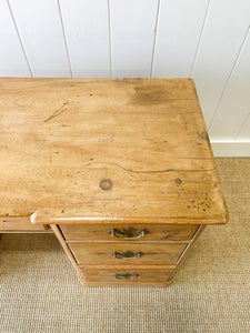 Antique English Pine Pedestal Desk c1890