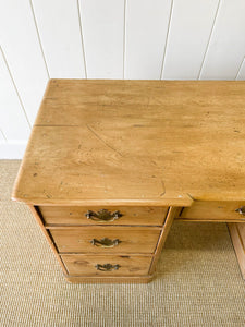 Antique English Pine Pedestal Desk c1890