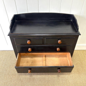 An Ebonized English Pine Chest of Drawers Dresser c1890