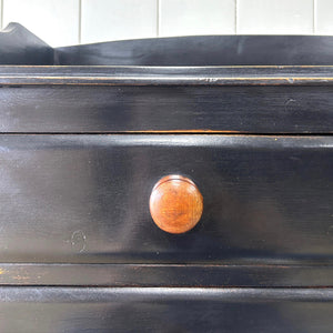 An Ebonized English Pine Chest of Drawers Dresser c1890