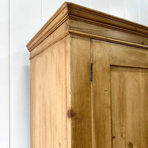 A Large 19th Century English Pine Linen Press Cupboard