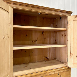 A Large 19th Century English Pine Linen Press Cupboard