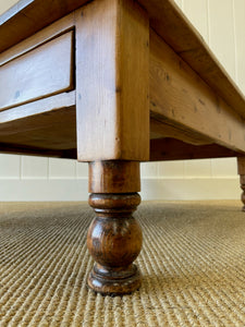 Antique English Country Pine Coffee Table c1890