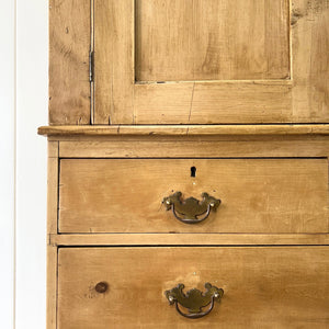 A Large 19th Century English Pine Linen Press Cupboard