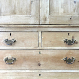 A Large 19th Century English Pine Linen Press Cupboard