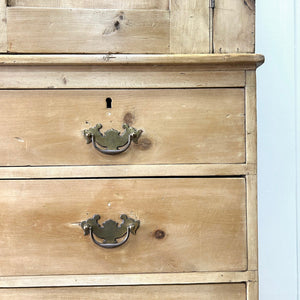 A Large 19th Century English Pine Linen Press Cupboard