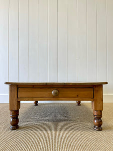 Antique English Country Pine Coffee Table c1890