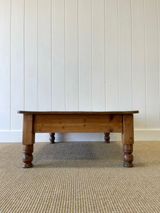 Antique English Country Pine Coffee Table c1890