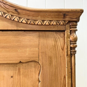 A Pine Wardrobe or Linen Press c1890