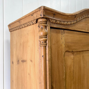 A Pine Wardrobe or Linen Press c1890