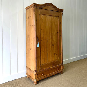 A Pine Wardrobe or Linen Press c1890