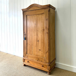 A Pine Wardrobe or Linen Press c1890