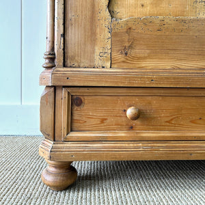 A Pine Wardrobe or Linen Press c1890