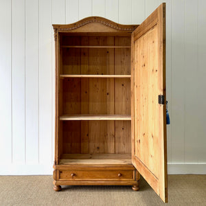 A Pine Wardrobe or Linen Press c1890