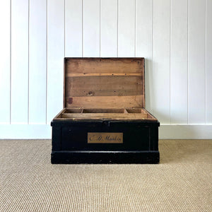 An Ebonized Campaign Sea Chest