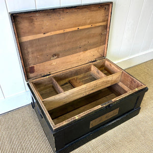 An Ebonized Campaign Sea Chest