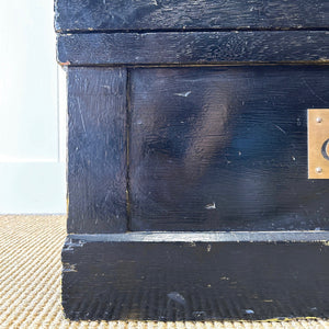 An Ebonized Campaign Sea Chest