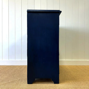 A Navy or Denim Blue English Pine Chest of Drawers Dresser c1890