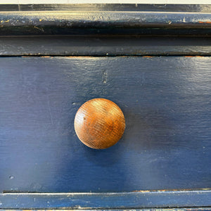 A Navy or Denim Blue English Pine Chest of Drawers Dresser c1890