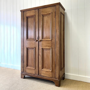 An English Country Pine Wardrobe or Linen Press c1890