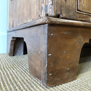 An English Country Pine Wardrobe or Linen Press c1890