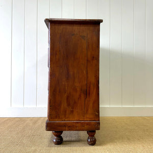 An Antique 19th Century Pine Chest of Drawers Dresser with Art Nouveau Hardware