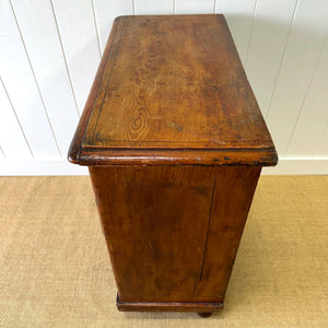 An Antique 19th Century Pine Chest of Drawers Dresser with Art Nouveau Hardware