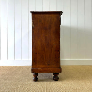 An Antique 19th Century Pine Chest of Drawers Dresser with Art Nouveau Hardware