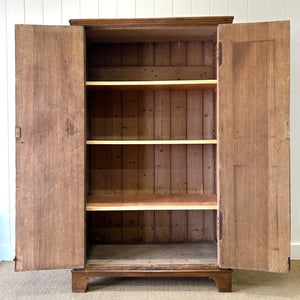 An English Country Pine Wardrobe or Linen Press c1890