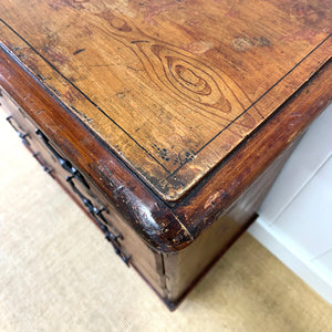 An Antique 19th Century Pine Chest of Drawers Dresser with Art Nouveau Hardware