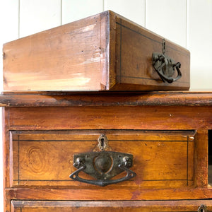 An Antique 19th Century Pine Chest of Drawers Dresser with Art Nouveau Hardware