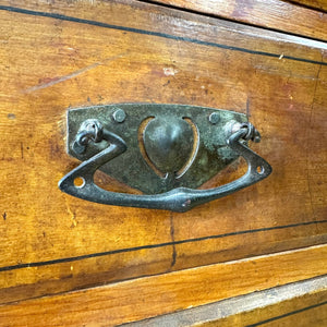 An Antique 19th Century Pine Chest of Drawers Dresser with Art Nouveau Hardware