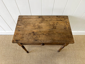 Antique English Country Pine Side Table c1890