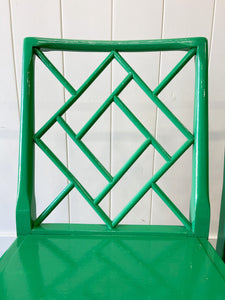 A Gorgeous Set of Green Painted Chinoiserie Chairs