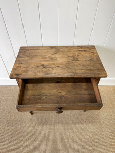 Antique English Country Pine Side Table c1890