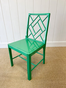 A Gorgeous Set of Green Painted Chinoiserie Chairs