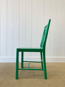 A Gorgeous Set of Green Painted Chinoiserie Chairs