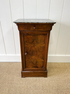 A Charming French Mahogany Nightstand with Marble Top c1890