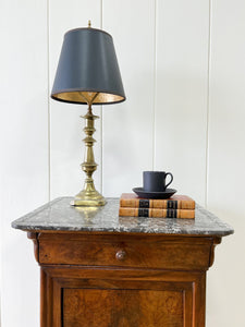 A Charming French Mahogany Nightstand with Marble Top c1890