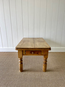 Antique English Country Pine Coffee Table c1890