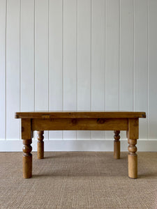 Antique English Country Pine Coffee Table c1890