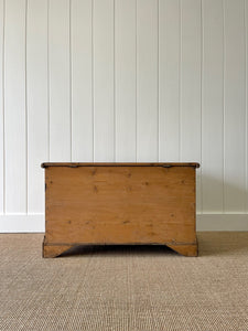 An English Pine Blanket Box or Small Low Coffee Table With Iron Handles c1850